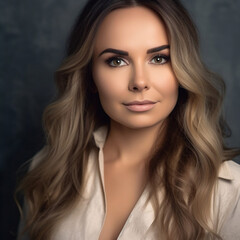 Young and Beautiful Model Embodying Success, Independence and Confidence for Fashion Magazine