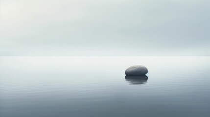 Serene minimalist painting with calming expression