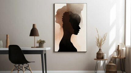 Fototapeta premium Silhouette artwork with muted tones