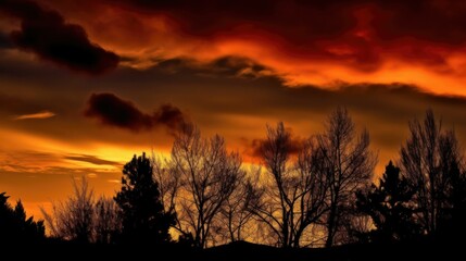 Fototapeta na wymiar Warm silhouette with a sky full of colors