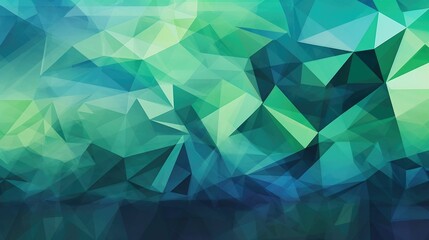 Obraz premium Polygon geometric shapes in green and blue