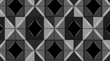 Obraz premium Abstract grayscale diamond tile