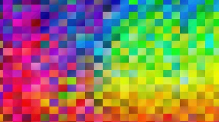 Fototapeta premium Rainbow check multicolor squares bright wallpaper