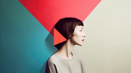 Minimalist Contrasting Geometric Shapes Wallpaper