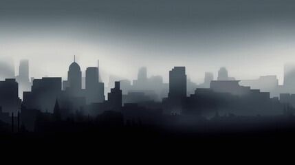Fototapeta na wymiar Abstract grey shadows of city in the mist