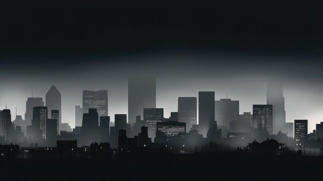 Aerial view cityscape abstract silhouette