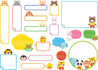 かわいい動物のフレームセット