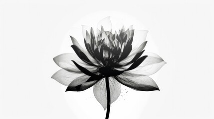 Black and white flower illustration