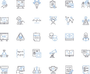 Awareness line icons collection. Consciousness, Insight, Perception, Recognition, Understanding, Alertness, Realization vector and linear illustration. Comprehension,Observance,Mindfulness outline