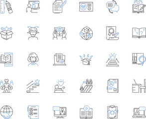 Study commerce line icons collection. Business, Marketing, Economics, Accounting, Finance, Management, Entrepreneurship vector and linear illustration. Sales,Analytics,Decision-making outline signs