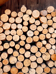 A pile of firewood, 뗄감 장작 통나무 더미