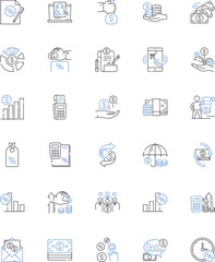 Marketing plan line icons collection. Strategy, Objectives, Tactics, Targeting, Research, Positioning, Segmentation vector and linear illustration. Budgeting,Promotion,Advertising outline signs set