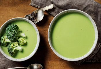 delicious british broccoli and stilton soup, generative AI