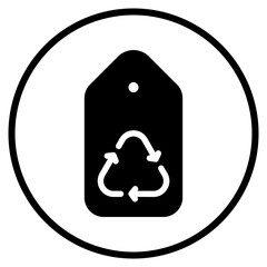 eco tag glyph icon