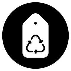 eco tag glyph icon