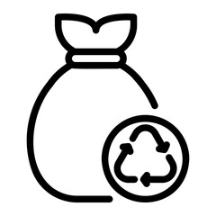 recycle bag line icon