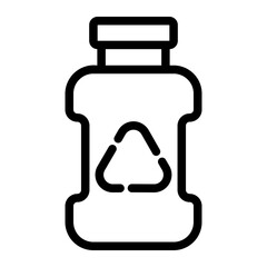 plastic bottle line icon