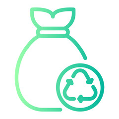 recycle bag gradient icon