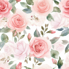 Fototapeta premium Nature rose flower pattern design line, arts. Hand drawn outline design for fabric , print, cover, banner and invitation . Generative ai.
