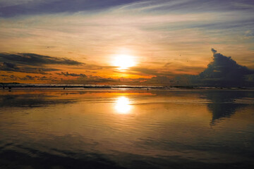 sunset over the beach