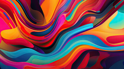 abstract colorful shapes and lines wallpaper background. Generative AI