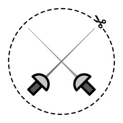 Isolated pair of fencing swords sport icon Vector