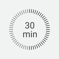 30 minutes digital timer stopwatch icon vector for graphic design, Timer 30 mins icon, 30 minutes digital timer
