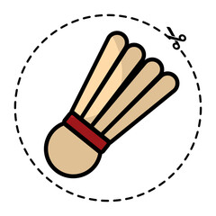 Isolated colored badminton shuttlecock sport icon Vector
