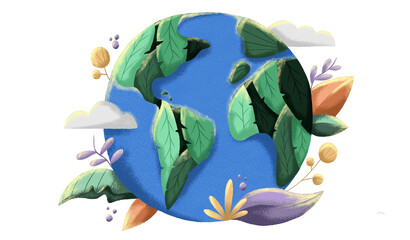 D√≠a del medio ambiente, cuidemos nuestro planeta, celebremos nuestro planeta, planeta vivo y colorido © angelica