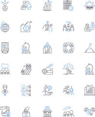 Task completion line icons collection. Efficiency, Productivity, Accomplishment, Success, Achievement, Completion, Fulfillment vector and linear illustration. Progress,Finalization,Closure outline