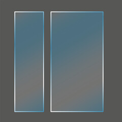 glass plate. Design element. Shine effect sign. Photo frame. Realistic shadow. Vector illustration.