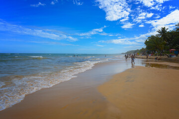 Landscape of Praia do Mucuge beach of Arraial d'Ajuda, Porto Seguro - Bahia, Brazil. A tourist...