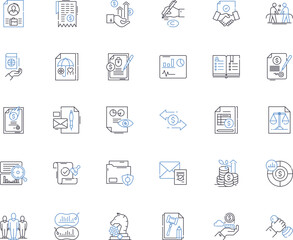 Advocacy line icons collection. Empowerment, Activism, Support, Justice, Equality, Change, Awareness vector and linear illustration. Movement,Voice,Protection outline signs set