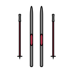 Cross-country skiing icon on white.