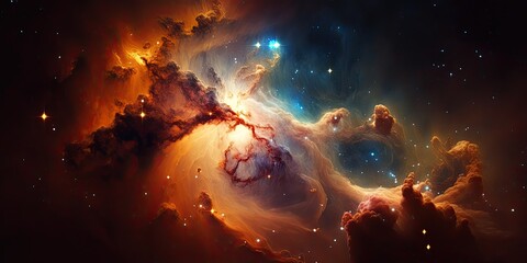 Colorful space galaxy cloud nebula. Stary night cosmos. Universe science astronomy. Supernova background wallpaper	