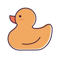 Isolated colored rubber duck toy icon Vector