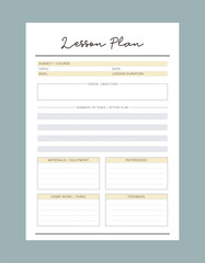 Lesson Plan and Assignment Planner. 