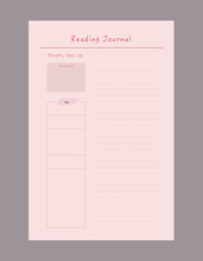 Reading planner. 