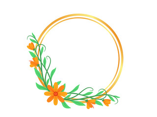 Floral Background with Frame Illustration