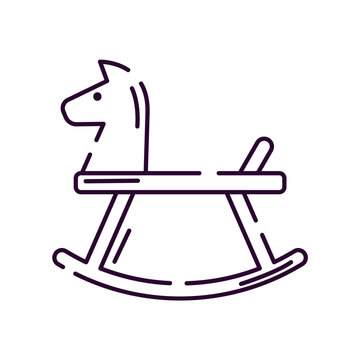 Isolated wooden horse toy Sketch icon Vector