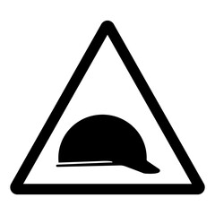 Warning Wear Head Protection Symbol Sign, Vector Illustration, Isolate On White Background Label. EPS10