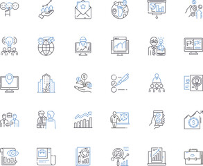 Business Growth line icons collection. Expansion, Development, Innovation, Increase, Scalability, Profitability, Sustainability vector and linear illustration. Performance,Productivity,Investment