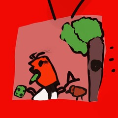 bird cartoon, kids sketch, illustration digital art style.