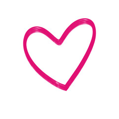 pink heart isolated on white