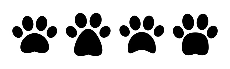 Paw icon vector illustration. paw print sign and symbol. dog or cat paw