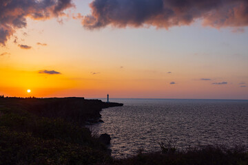 沖縄-残波岬の夕陽-03