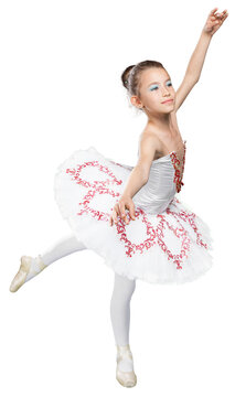 Beautiful Girl Ballet Dancing Isolated