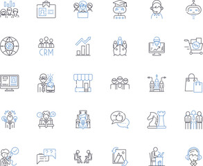 Personal success line icons collection. Achievement, Ambition, Persistence, Determination, Self-discipline, Focus, Confidence vector and linear illustration. Courage,Perseverance,Innovation outline