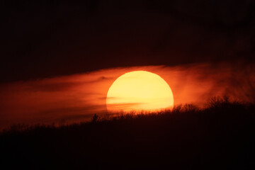 sunset over the hills
