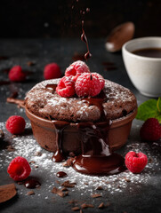 Fototapeta na wymiar chocolate cake with berries